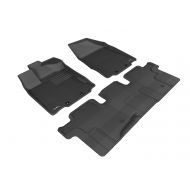 Car mats 3D MAXpider Custom Fit Complete Floor Mat Set for Select Infiniti JX/QX60 Models - Kagu Rubber (Gray)