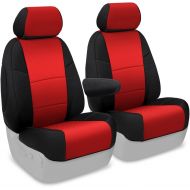 Car pet seat Coverking Custom Fit Front 50/50 Bucket Seat Cover for Select Toyota FJ Cruiser Models - Spacermesh 2-Tone (Red with Black Sides)
