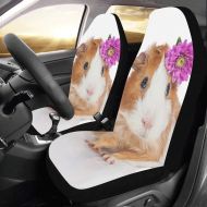 Car pet seat Kawaii Cute Guinea Pig Family Custom New Universal Fit Auto Drive Car Seat Covers Protector for Women Automobile Jeep Truck SUV Vehicle Full Set Accessories for Adult Baby (Set of