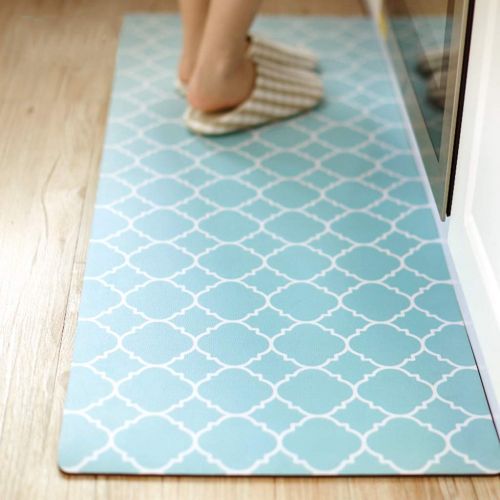  CarPet 2 Piece Long Strip Kitchen Mat Waterproof Oil Proof Kitchen Rug Set Non-Slip Simple Geometry Runner Rug,45x80+45x120cm