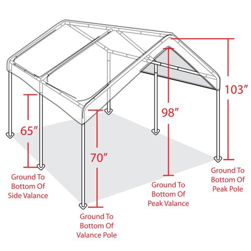  Caravan Canopy 10 X 20-Feet Domain Carport, White