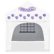 Caravan Canopy PupUp Canopy Instant and Portable Dog House and Shelter, White/Purple, Large