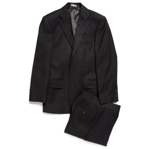  Caravelli Junior Boys Black Tonal Stripe 2-piece Suit by Caravelli