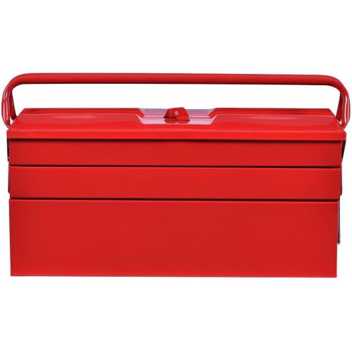  Caraya 5 Trays Mechanic Garage Steel Cantilever Tool Box Chest Storage Portable Red 20 Inch