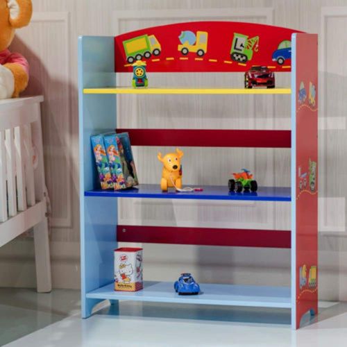  Caraya Kids Bookshelf Cars Book Rack Book Organizer Adorable Corner 3-Tier