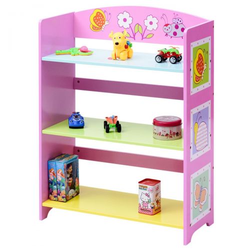  Caraya 3 Shelves Bookcase Kids Adorable Corner Adjustable BookShelf