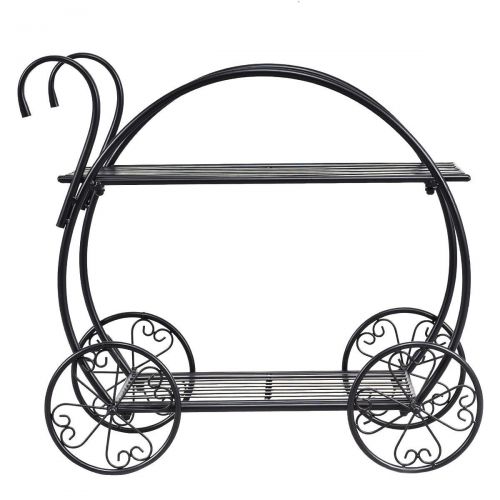  Caraya Metal Flower Cart Pot Rack Plant Display Stand Holder Decor