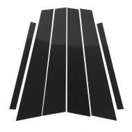 Acouto Carbon Fiber Car Window B-pillars Trim Cover Decorative Sticker Door Decoration Panel Trim for BMW 5 Series F10 2010-2016