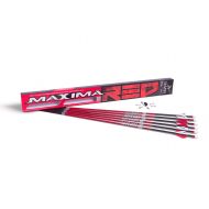 Carbon Express Maxima RED Fletched Carbon Arrows with Dynamic Spine Control and Blazer Vanes, 6-Pack