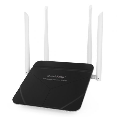  Card-King Wireless Router with Wifi Repeater Long range Ac 1200mbps High Speed WiFi Range Extender Dual Band with 4 Lan ports for Home Office internet Restauran Amazon Alexa Both Router / Re