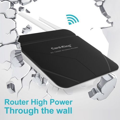  Card-King Wireless Router with Wifi Repeater Long range Ac 1200mbps High Speed WiFi Range Extender Dual Band with 4 Lan ports for Home Office internet Restauran Amazon Alexa Both Router / Re