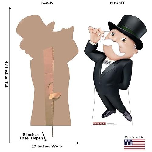  Cardboard People Mr. Monopoly Moustache Twirl Cardboard Cutout Standup - Game Monopoly