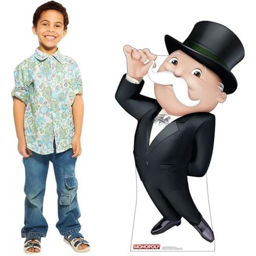  Cardboard People Mr. Monopoly Moustache Twirl Cardboard Cutout Standup - Game Monopoly