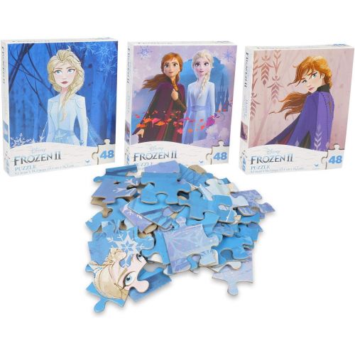  Cardinal Disney Frozen 2 Princesses Anna and Elsa 48 Piece Puzzles (Set of 3 Puzzles)