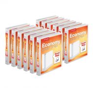 Cardinal Economy 3-Ring Binders, 3, Round Rings, Holds 625 Sheets, ClearVue Presentation View, Non-Stick, White, Carton of 12 (90651)