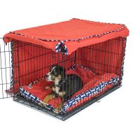 Cardinal & Crest Give a Dog a Bone Crate Cover | Completely Covers Kennels and Wire Crates with Double Access Door Panels