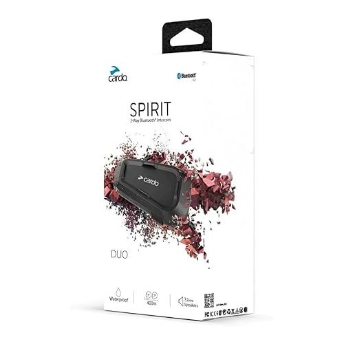  Cardo Systems Spirit Motorcycle Bluetooth Communication Headset - Black, Single Pack