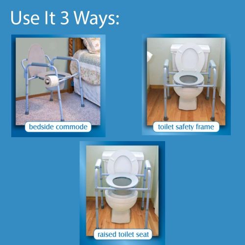  Carex Health Brands Carex Folding Commode, Portable Toilet For Adults and Bedside Commode Chair, Foldable