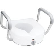 Carex Health Brands Carex E-Z Lock Raised Toilet Seat With Handles, Adds 5 Inches to Toilet Height, Toilet Seat Riser For Elderly or Handicap