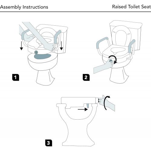  Carex Health Brands Carex E-Z Lock Raised Toilet Seat With Handles, Adds 5 Inches to Toilet Height, Toilet Seat Riser For Elderly or Handicap