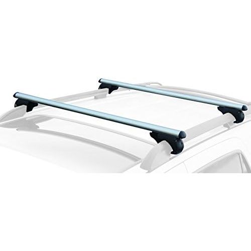  CargoLoc 2-Piece 52 Aluminum Roof Top Cross Bar Set  Fits Maximum 46” Span Across Existing Raised Side Rails with Gap  Features Keyed Locking Mechanism