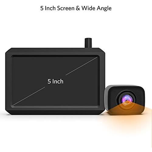  Cargoplay K7PRO Digital Wireless Reversing Camera Set, Supports 2 Cameras, Wireless Reversing Camera with Stable Signal, 5 Inch HD Monitor, Wireless Reversing Camera with IP68 Waterproof Cam