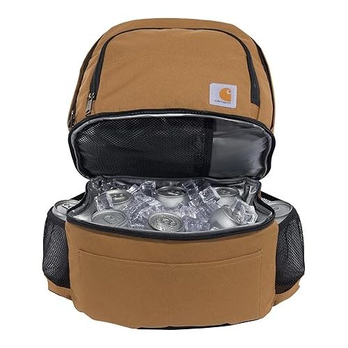  Carhartt Insulated 24 Can Two Compartment Cooler Backpack, Backpack with Fully-Insulated Cooler Base