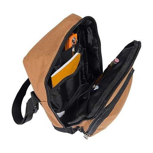  Carhartt Zip, Durable, Adjustable Crossbody Bag with Zipper Closure, Brown, One Size