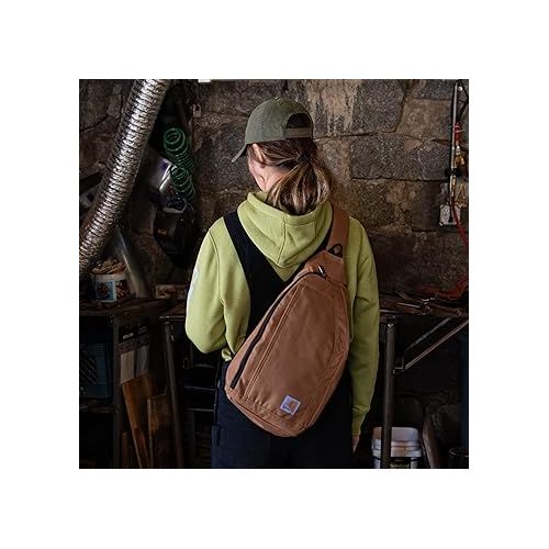  Carhartt Mono Sling Backpack, Unisex Crossbody Bag for Travel and Hiking, Black