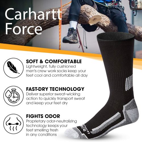  Carhartt Mens Force Performance Work Short Boot Crew Socks