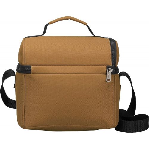  [아마존베스트]Carhartt Deluxe Dual Compartment Insulated Lunch Cooler Bag, Carhartt Brown