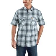 Carhartt Mens 104171 Rugged Flex Relaxed Fit Lightweight Snap-Front Plaid Shir - Large - Bluestone