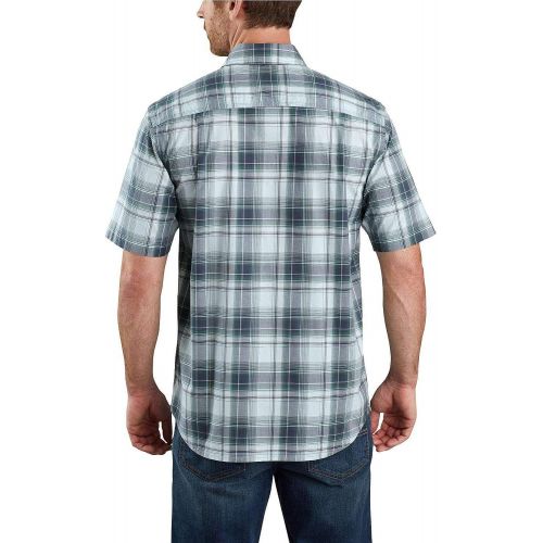  Carhartt Mens 104171 Rugged Flex Relaxed Fit Lightweight Snap-Front Plaid Shir - Large - Bluestone