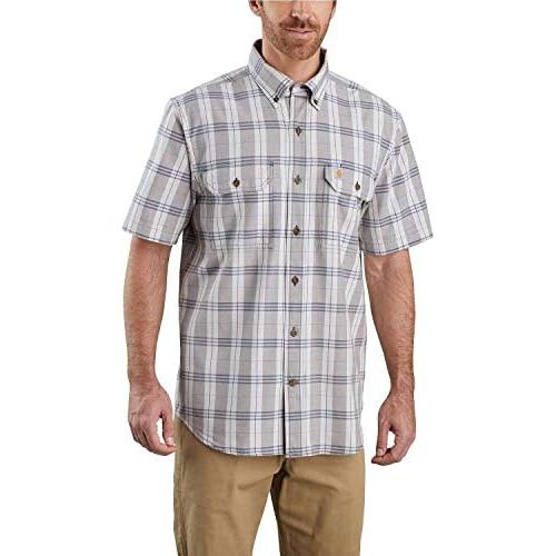  Carhartt Mens 104175 Original Fit Midweight Plaid Shirt - X-Large - Steel