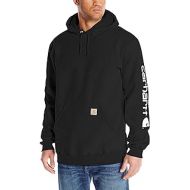Carhartt Mens Midweight Signature Sleeve Logo Hooded Sweatshirt XLarge Tall Black