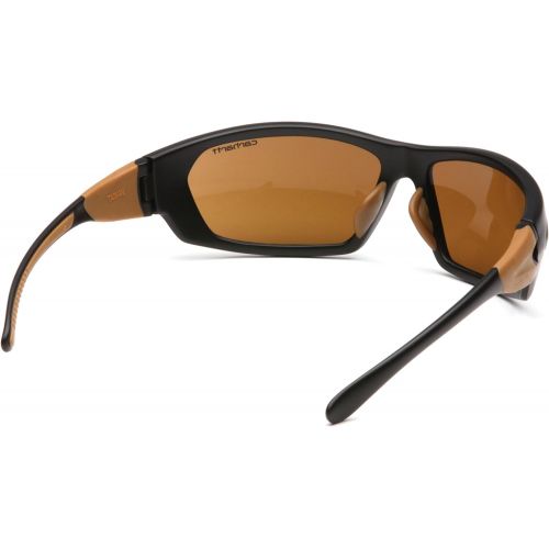  Carhartt CHB218DCC Carbondale SAFETY Glasses, Black/Tan Frame, Sandstone Bronze Lens