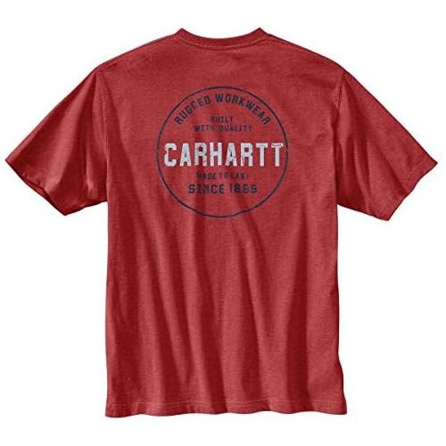  Carhartt Mens 104178 Rugged Graphic T-Shirt - X-Large - Dark Barn Red Heather