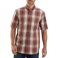 Carhartt Mens 104174 Relaxed Fit Lightweight Plaid Shirt - Medium - Dark Barn Red
