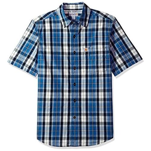  Carhartt Mens Essential Plaid Button-Down Short Sleeve Shirt