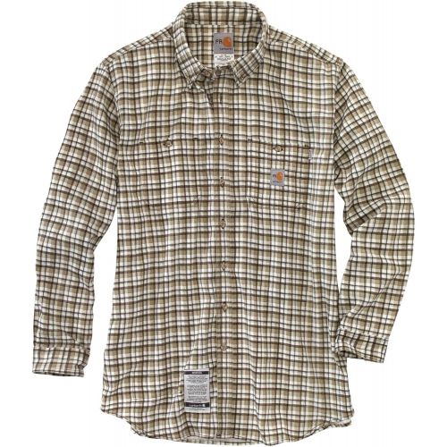  Carhartt Mens Flame Resistant Classic Plaid Long Sleeve Woven Shirt