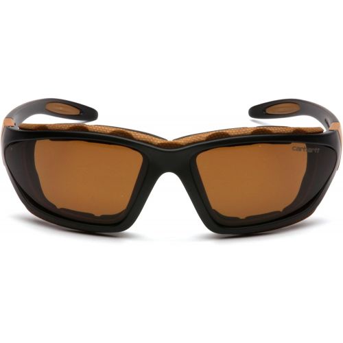  Carhartt Carthage Safety Eyewear with Vented Foam Carriage, Sandstone Bronze Anti-fog Lens