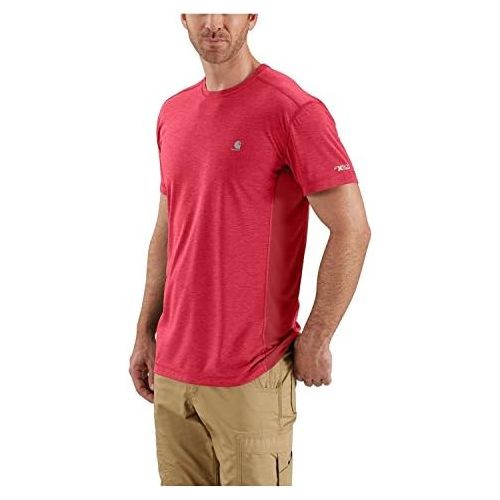  Carhartt Mens 102960 Force Extremes Short Sleeve T-Shirt - X-Large - Light Crimson Heather/Crimson