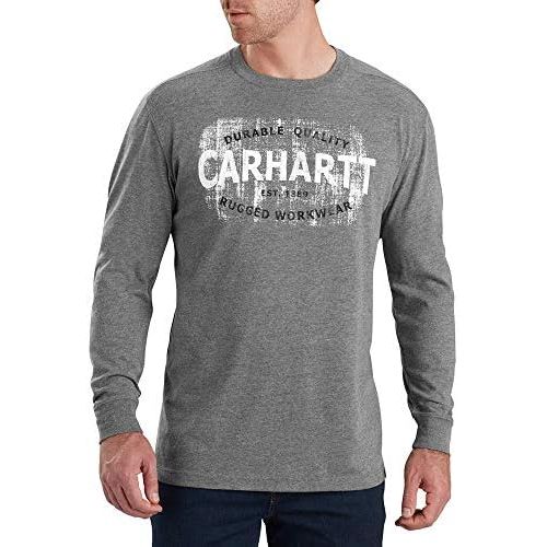  Carhartt Mens 103357 Maddock Rugged Workwear Logo Graphic Long Sleeve T-Shirt