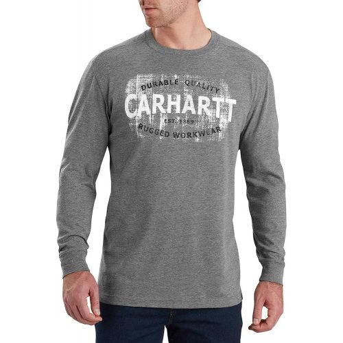  Carhartt Mens 103357 Maddock Rugged Workwear Logo Graphic Long Sleeve T-Shirt