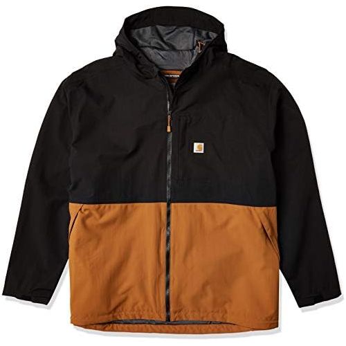  Carhartt Mens Storm Defender Midweight Hooded Jacket, Black Brown, X-Large