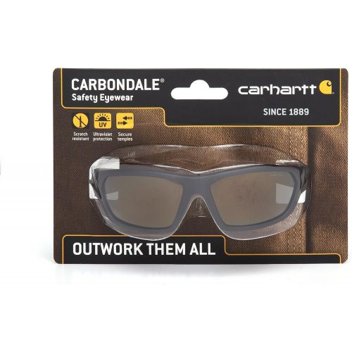  Carhartt CHB290DCC Carbondale SAFETY Glasses, Black/Tan Frame, Antique Mirror Lens