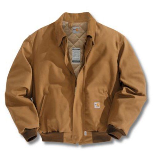  Carhartt Mens FRJ195 Flame-resistant Duck Bomber Jac Quilt-lined Brown XL Tall