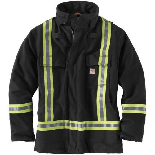  Carhartt 101695 Flame-Resistant Striped Duck Traditional Coat/Quilt-Lined