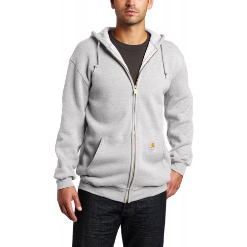  Carhartt Midweight Hooded Zip-Front Sweatshirt, HEATHER GREY, 3XL