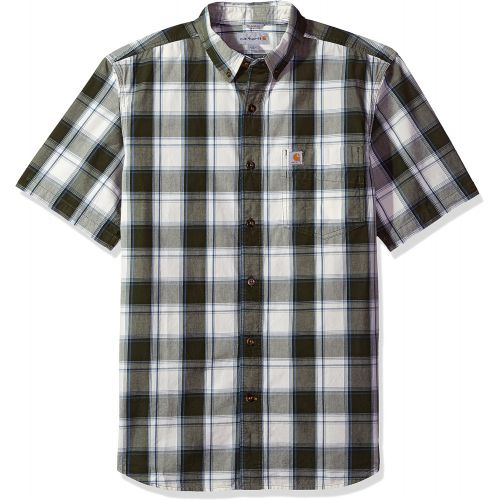  Carhartt Mens Big & Tall Essential Plaid Button Down Collar Ss Shirt